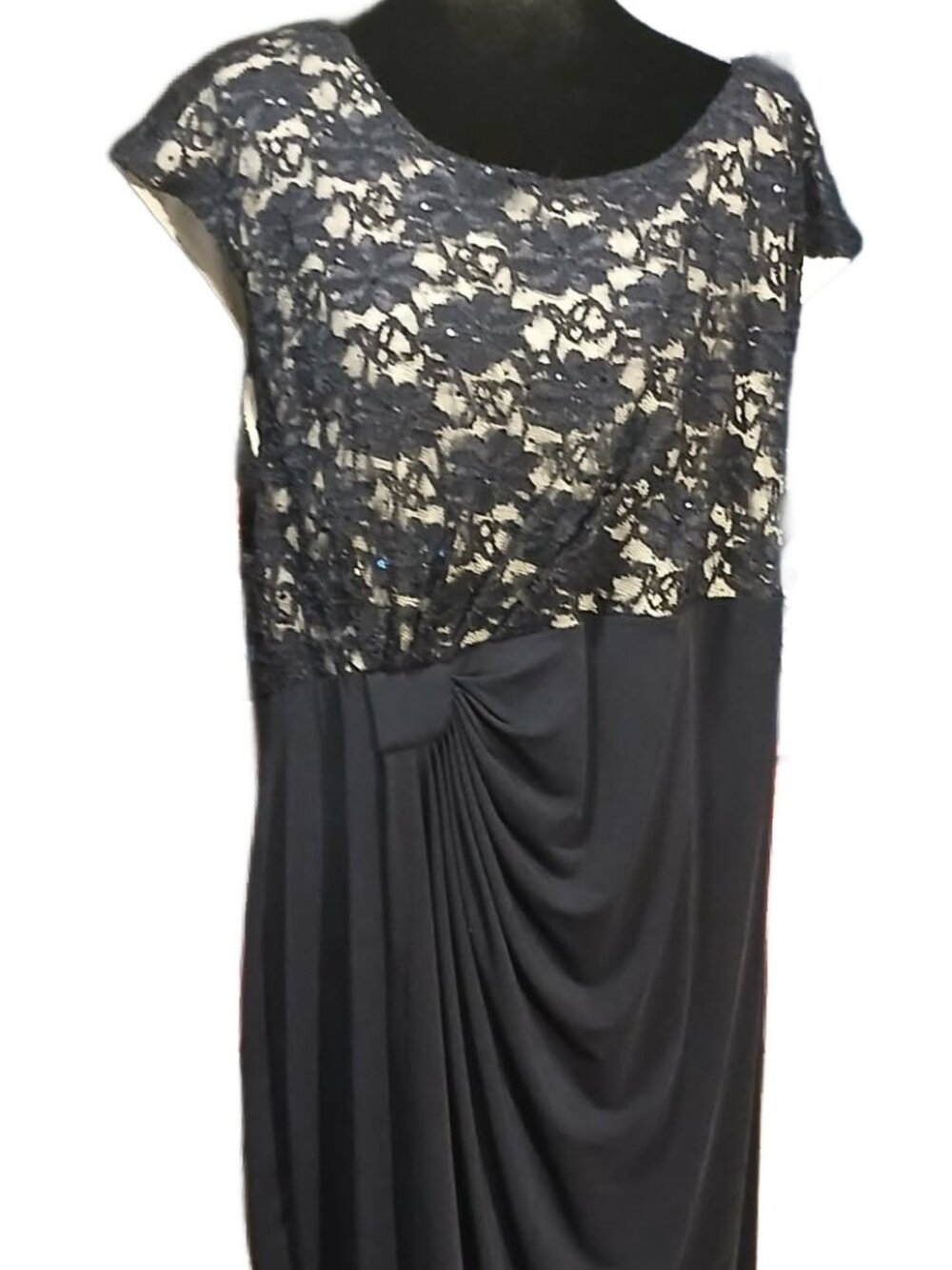 DressBarn Crochet Lace Overlay Midi Dress